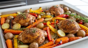 sheet pan recipes with chicken and roasted vegetables