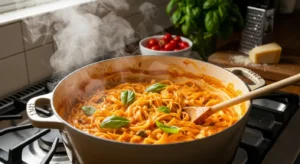 one-pot pasta dishes creamy tomato basil cooking