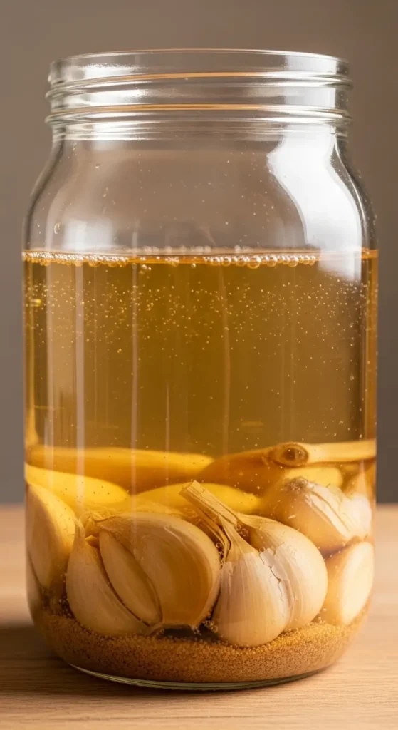 Fermented Garlic Safety: Detailed Guide for US Home Cooks 6 Fermented garlic safety fermentation stages from day one to day seven showing proper progression