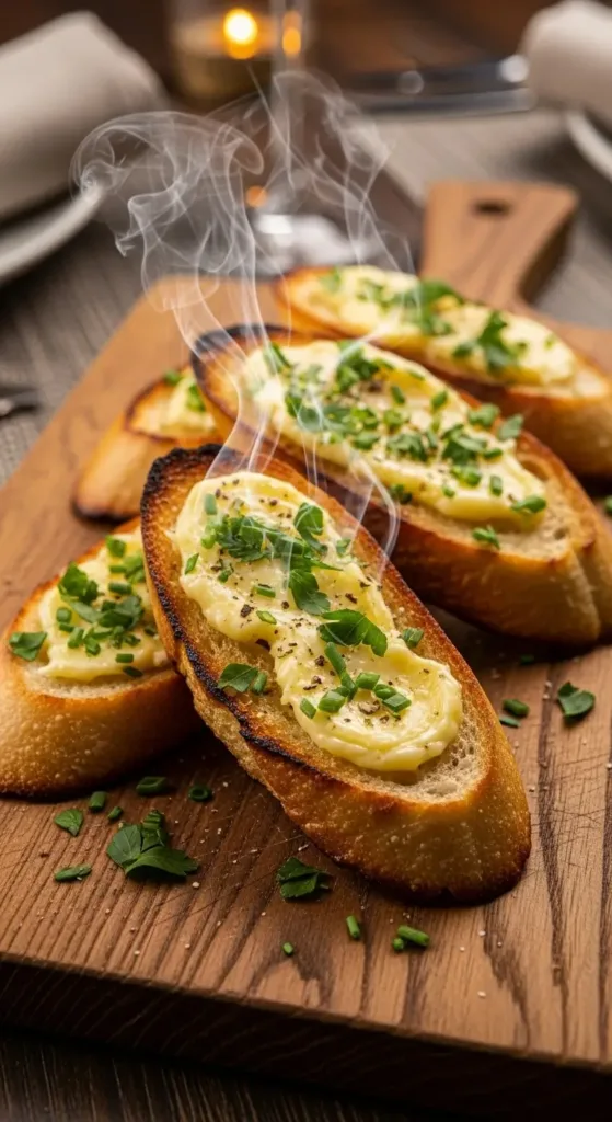 Easy Fermented Garlic Butter Recipe 6 Fermented garlic butter melting on toasted baguette slices