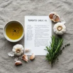 Recipe card image of fermented garlic oil for heart and gut health
