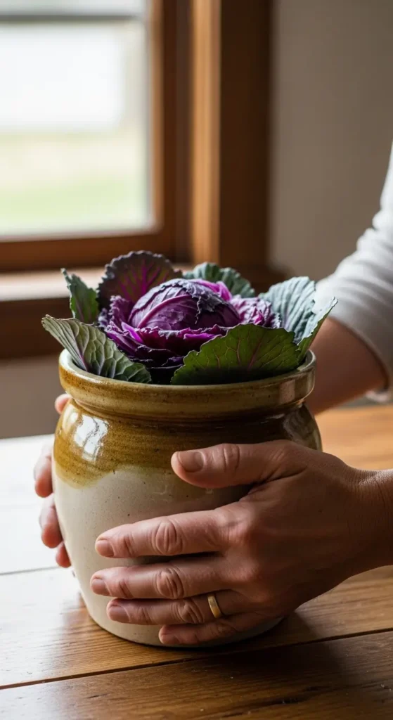Pedro Recipes vs Wild Fermentation – Which Fermentation Blog Is Best for Home Cooks? 2 Wild fermentation using traditional ceramic crock with heirloom cabbage