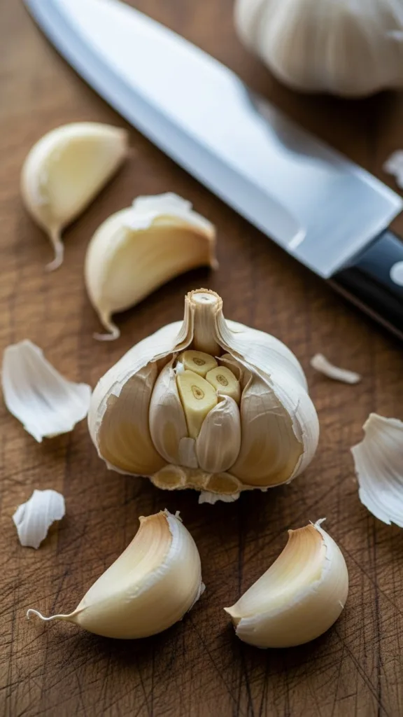 Preparing garlic cloves for the Fermented Garlic Honey Recipe.