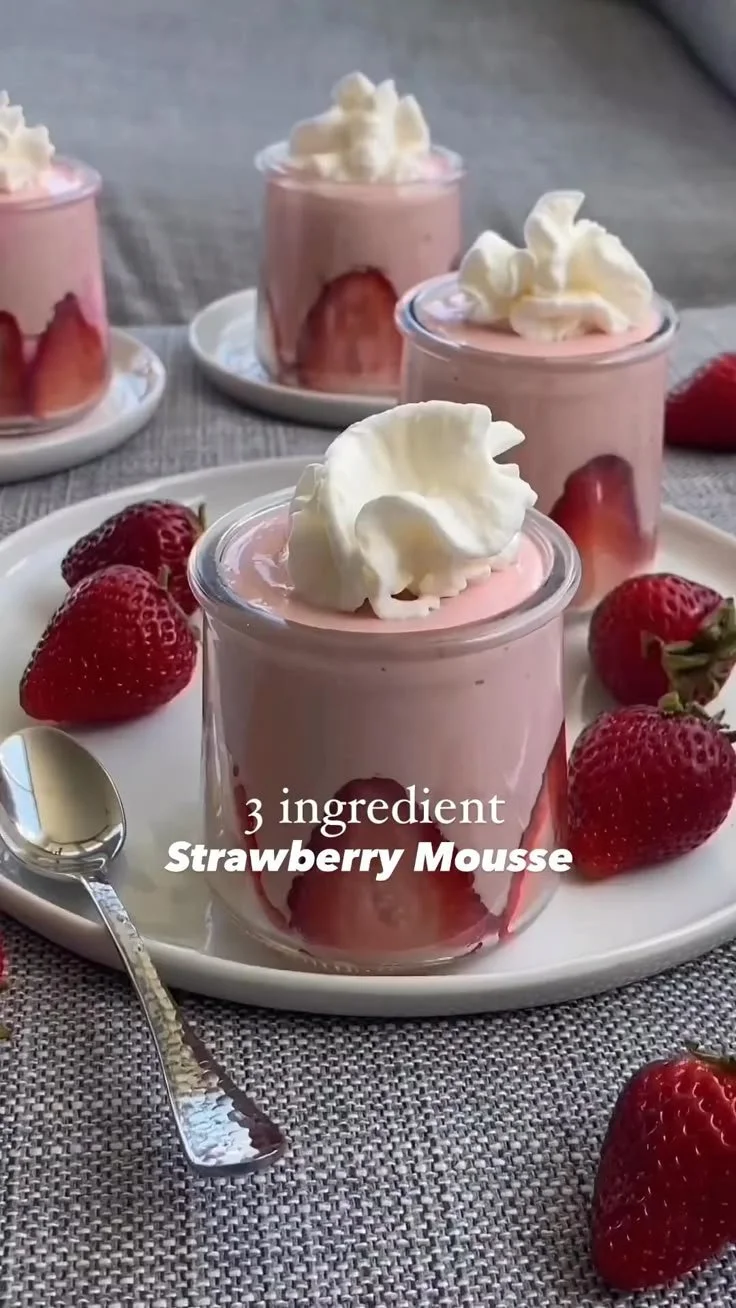 3 Ingredient Strawberry Mousse