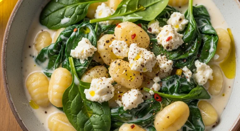 Creamy Gnocchi with Spinach and Feta
