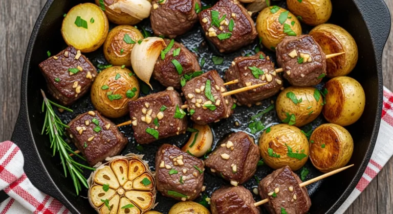 Garlic Butter Beef Bites with Potatoes