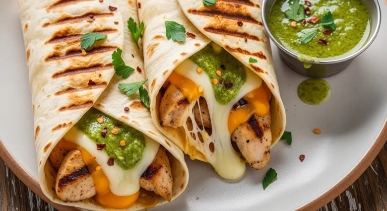 Cheesy Garlic Chicken Wraps