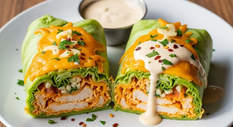 Low Carb Cheesy Garlic Chicken Wraps