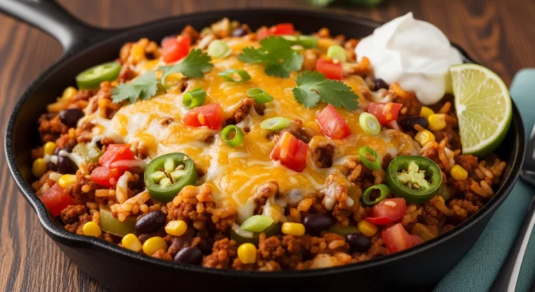 Cheesy Taco Rice Skillet