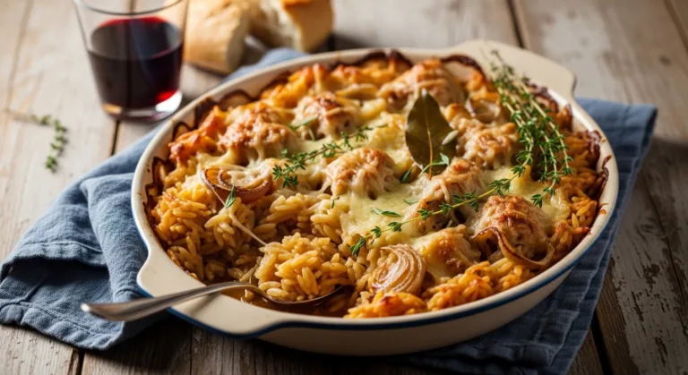 French Onion Chicken Orzo Casserole 4 French Onion Chicken Orzo Casserole