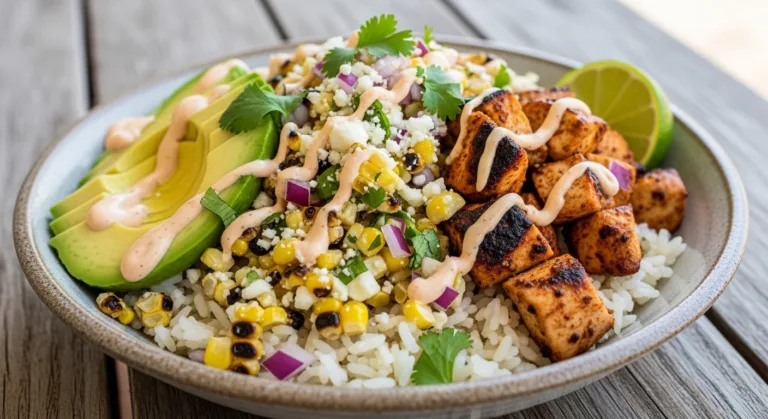 Street Corn Chicken Rice Bowl