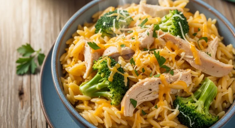 Cheesy Chicken Broccoli Orzo 8 Cheesy Chicken Broccoli Orzo