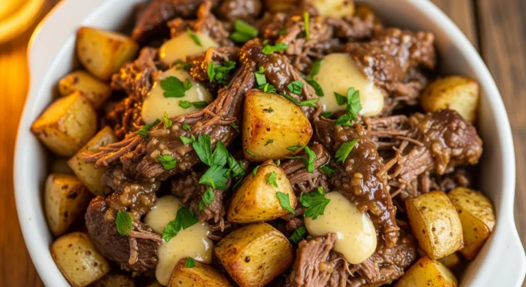 Slow Cooker Garlic Butter Beef with Potatoes 9 Slow Cooker Garlic Butter Beef with Potatoes