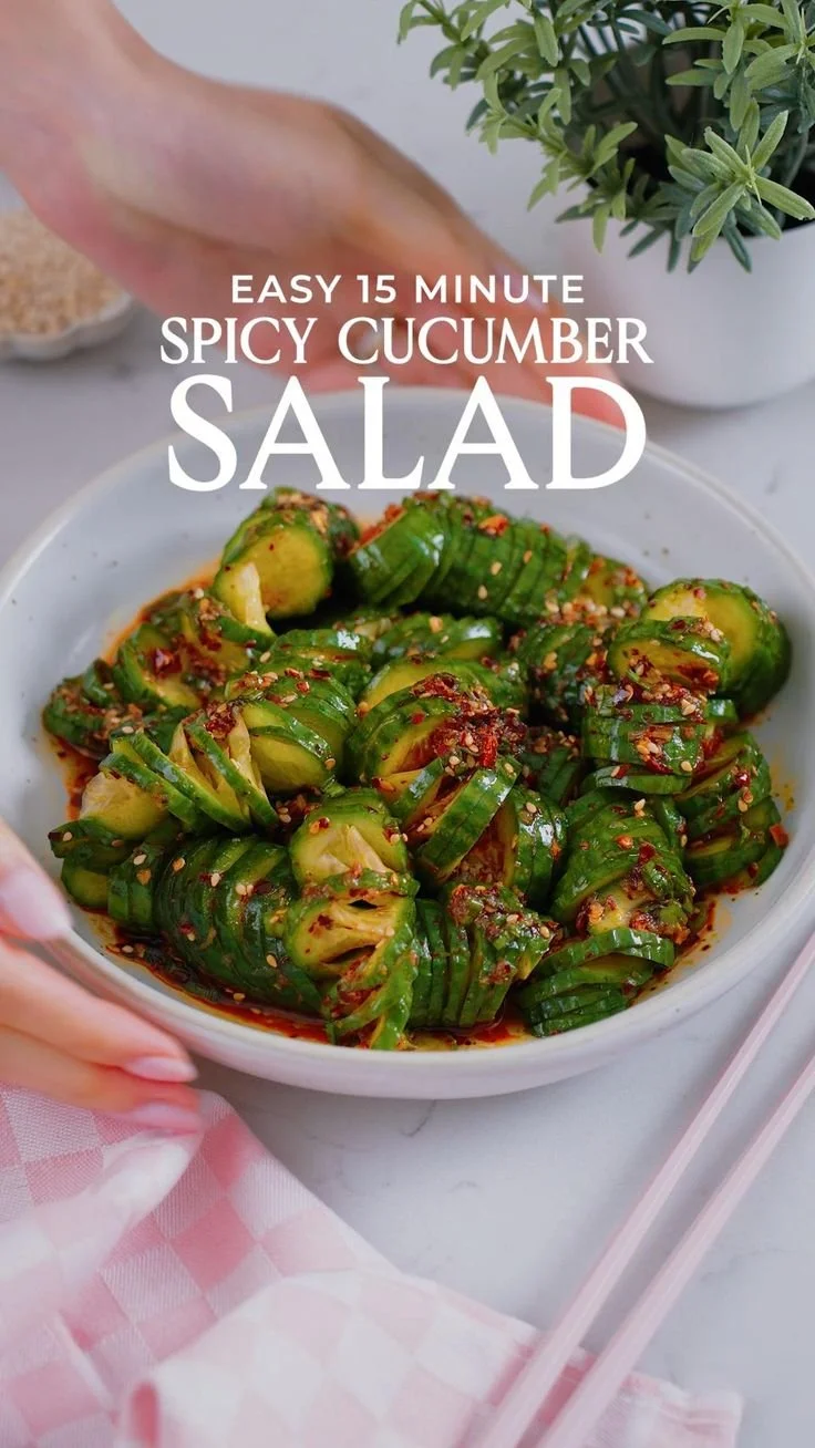 Asian Spicy Cucumber Salad with vibrant vegetables and spicy dressing