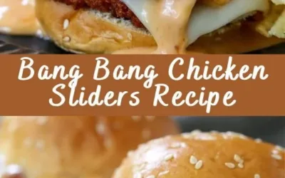 Delicious Bang Bang Chicken sliders topped with spicy sauce and fresh ingredients