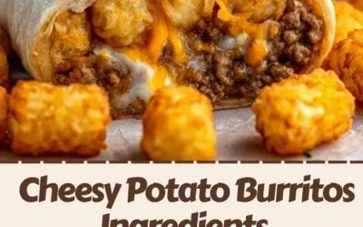 Delicious cheesy potato burritos served on a plate with fresh toppings