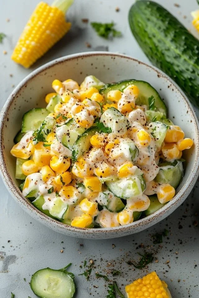 Creamy Corn & Cucumber Salad