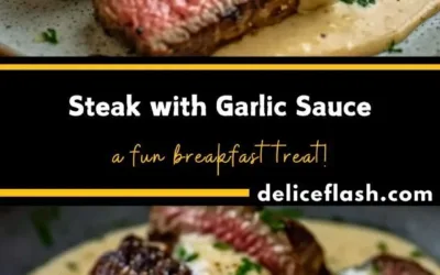 Creamy garlic steak dish with tender meat and rich sauce