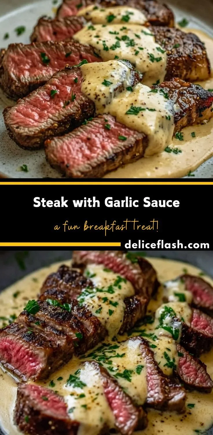 Creamy Garlic Steak 9 Creamy garlic steak dish with tender meat and rich sauce