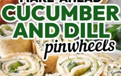 Delicious cucumber and dill pinwheels on a plate, ideal for appetizers