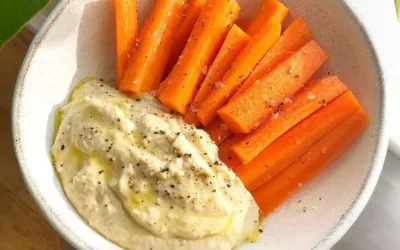 Healthy snacks made with carrots, lemon, and salt from Deliciously Ella
