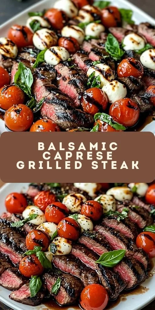 Grilled Caprese Steak with fresh mozzarella and basil
