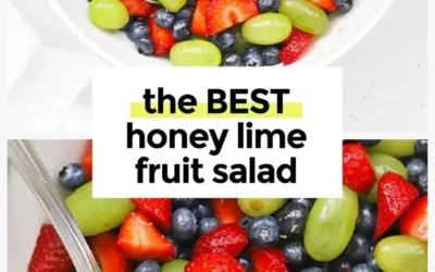 Healthy and colorful Honey Lime Fruit Salad served in a bowl