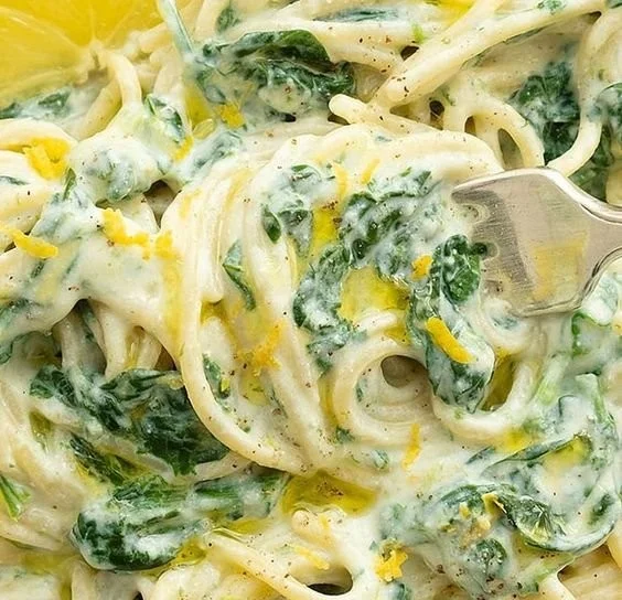 Lemon ricotta pasta & spinach