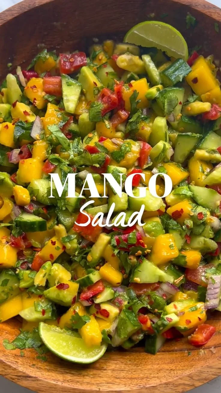 Vibrant Mango Avocado Salad with fresh ingredients