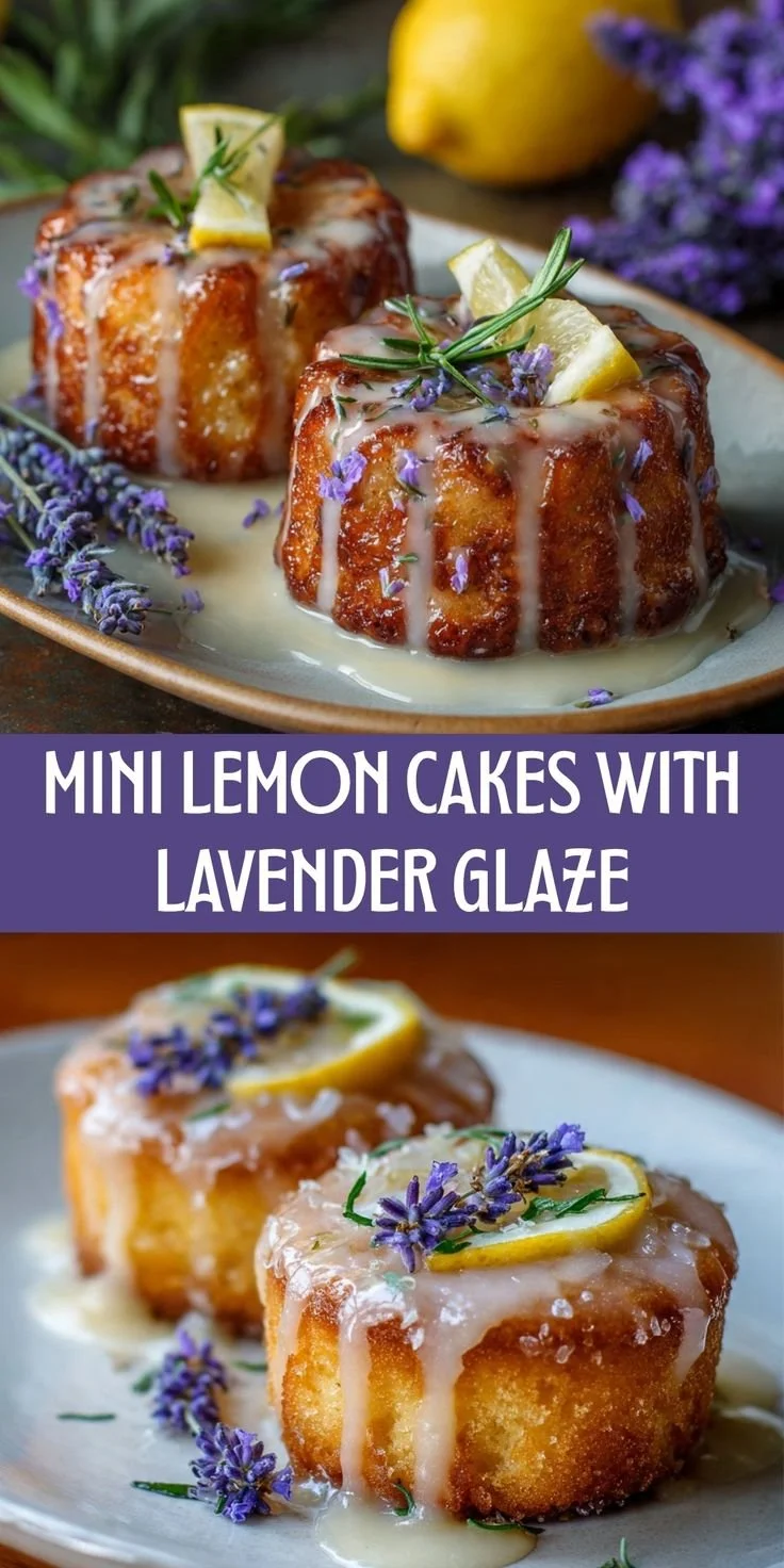 Mini Lemon Cakes with Lavender Glaze