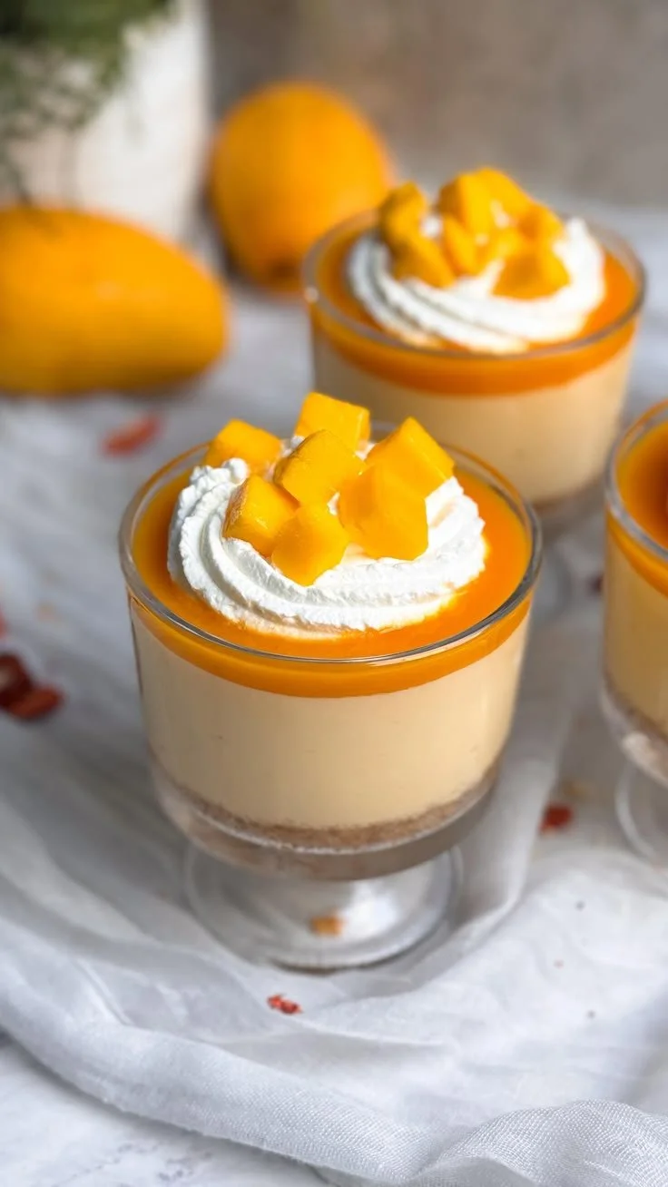 No Bake Mango Cheesecake Cups