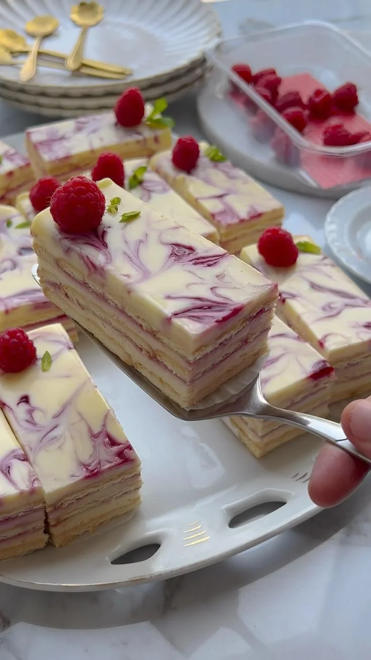 Delicious no-bake raspberry cheesecakes served in elegant dessert cups