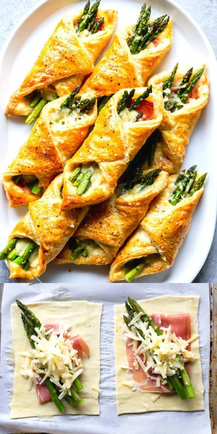 Prosciutto Asparagus Puff Pastry Bundles