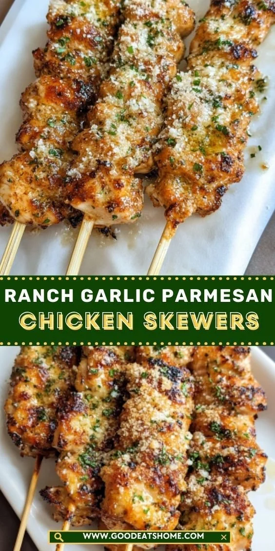 Ranch Garlic Parmesan Chicken Skewers
