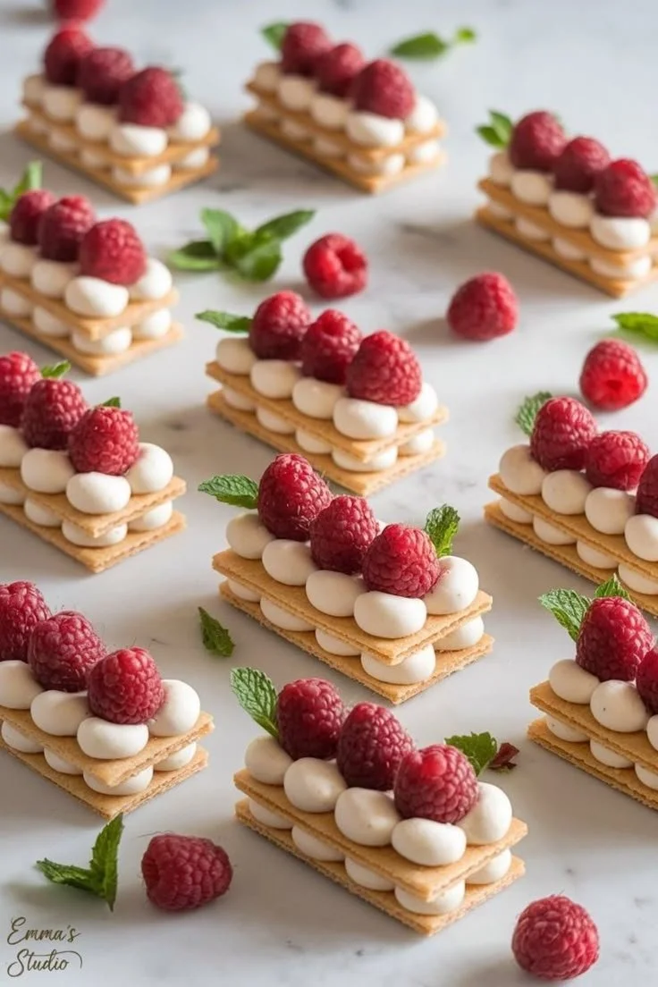 Raspberry Cream Napoleons