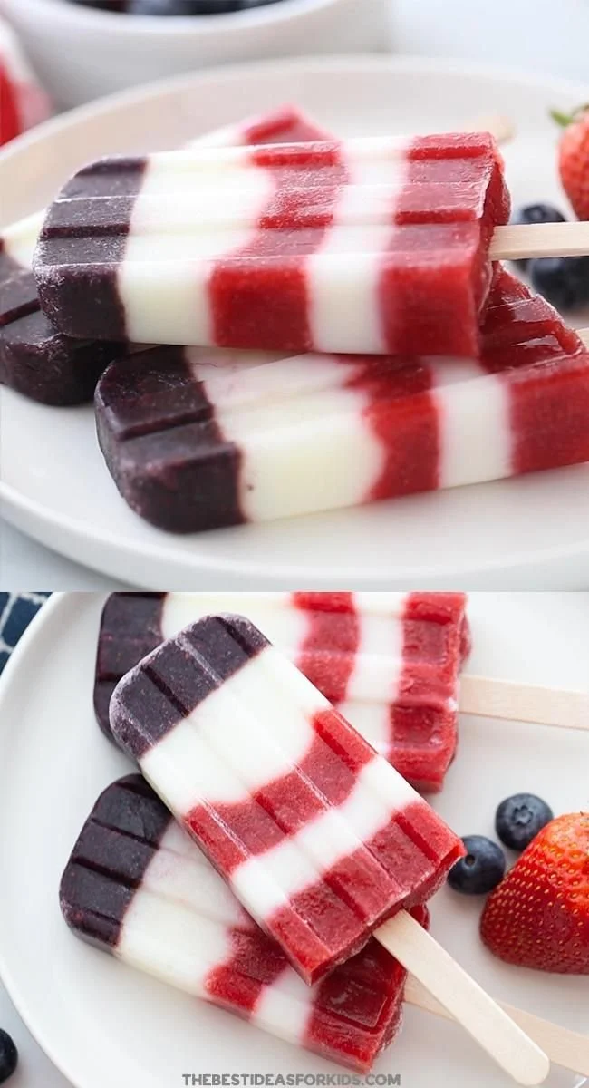 Delicious Red, White and Blue Popsicle for a refreshing summer treat