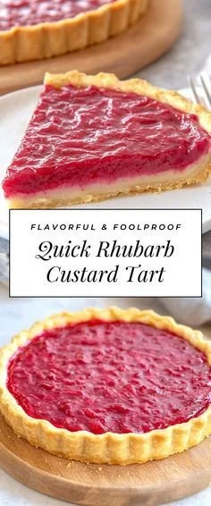 Sweet Rhubarb Custard Tart