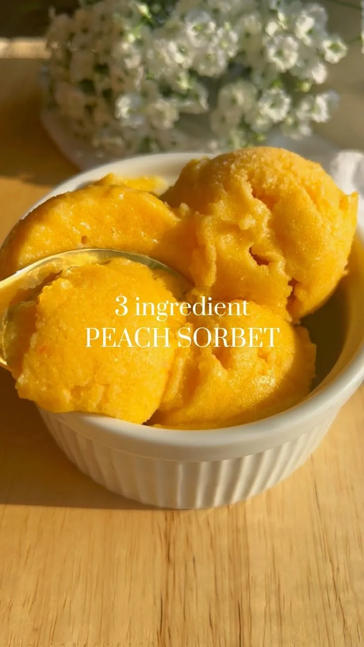 Three Ingredient Peach Sorbet