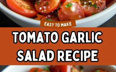 Fresh Tomato Garlic Salad with parsley and vinaigrette dressing