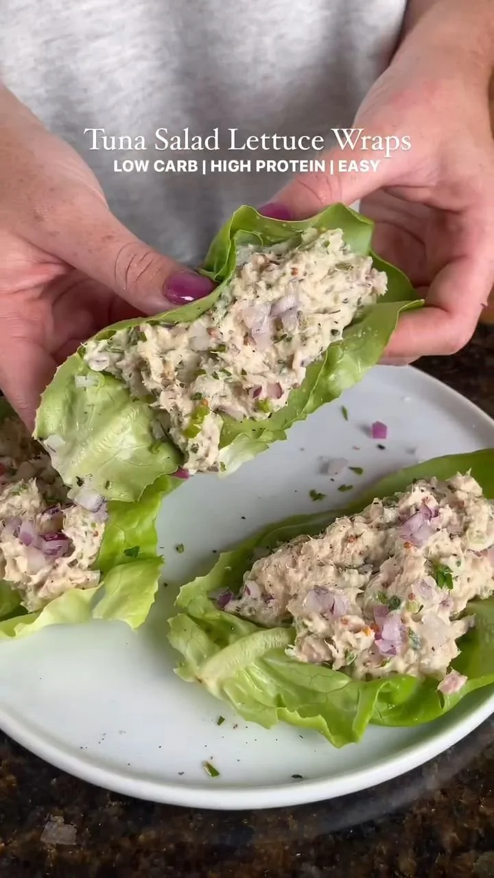 Tuna lettuce wraps filled with fresh ingredients for a healthy meal.