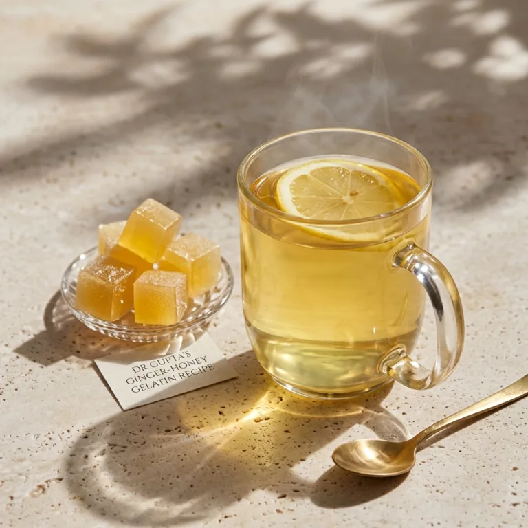 Gelatin Weight Loss Results: Dr Gupta's Recipe Timeline Explained 9 Overhead shot of ingredients for Dr Gupta gelatin recipe for weight loss