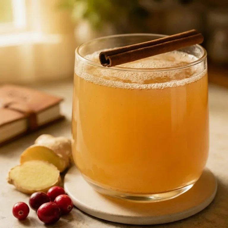 Dr Phil diabetes recipe morning wellness tonic in a clear glass mug with Ceylon cinnamon and lemon on a wooden counter