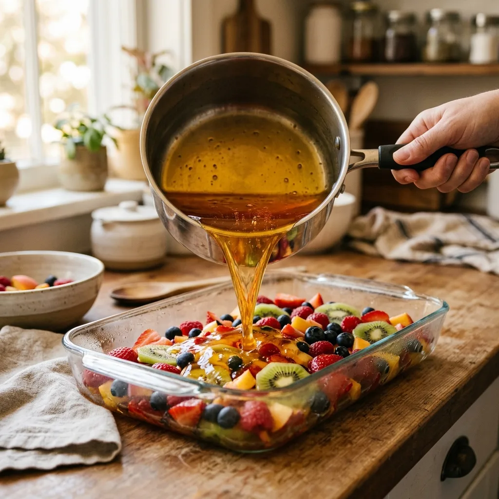 Blooming unflavored gelatin in cold water for Dr Gupta gelatin recipe for weight loss