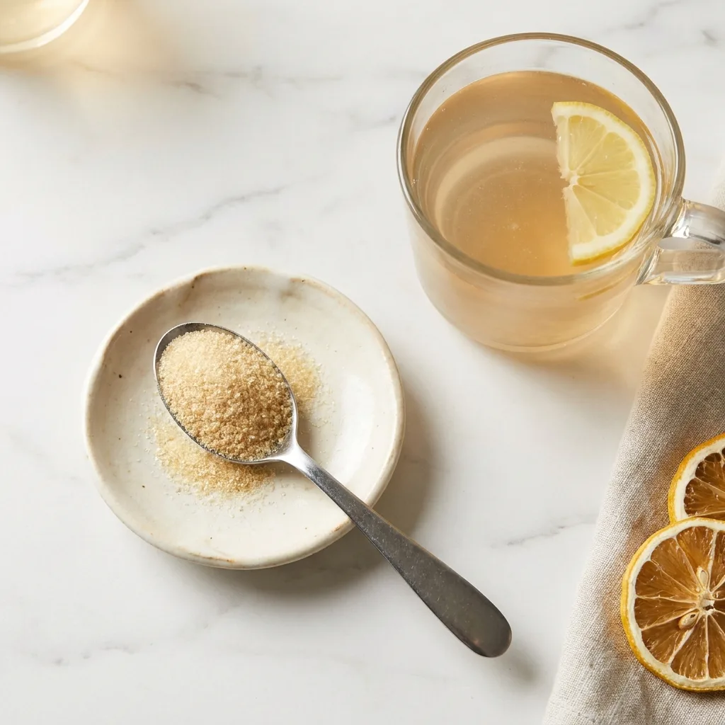 Unflavored gelatin powder and warm lemon water for jello weight loss recipe