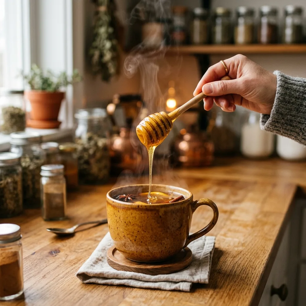 Stirring raw honey into Brazilian Mounjaro recipe for weight loss