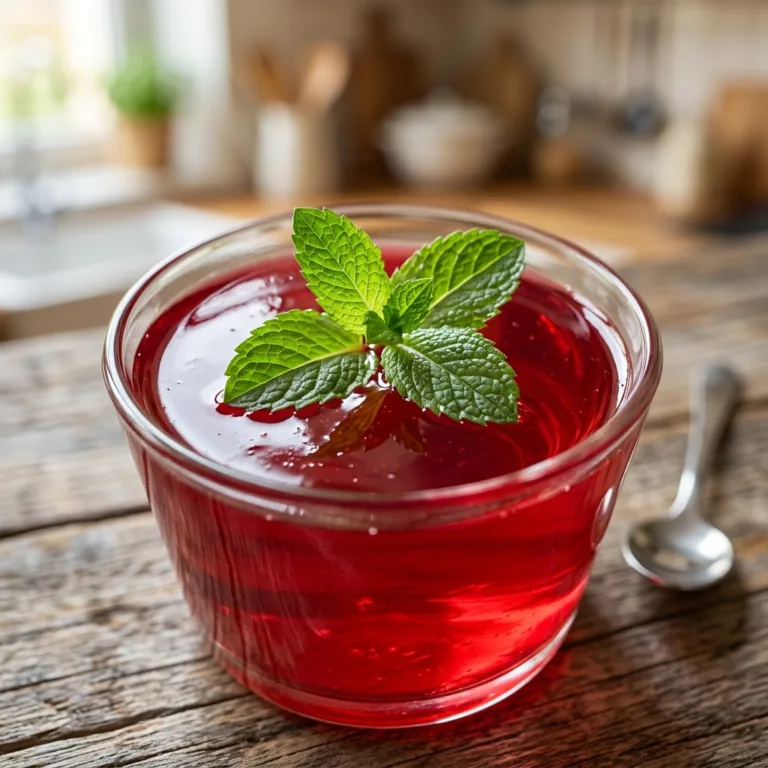 Chilled bariatric gelatin cup with Greek yogurt on a wooden surface