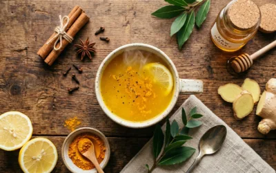 Brazilian Mounjaro recipe for weight loss served in a mug with ginger, lemon, and cinnamon