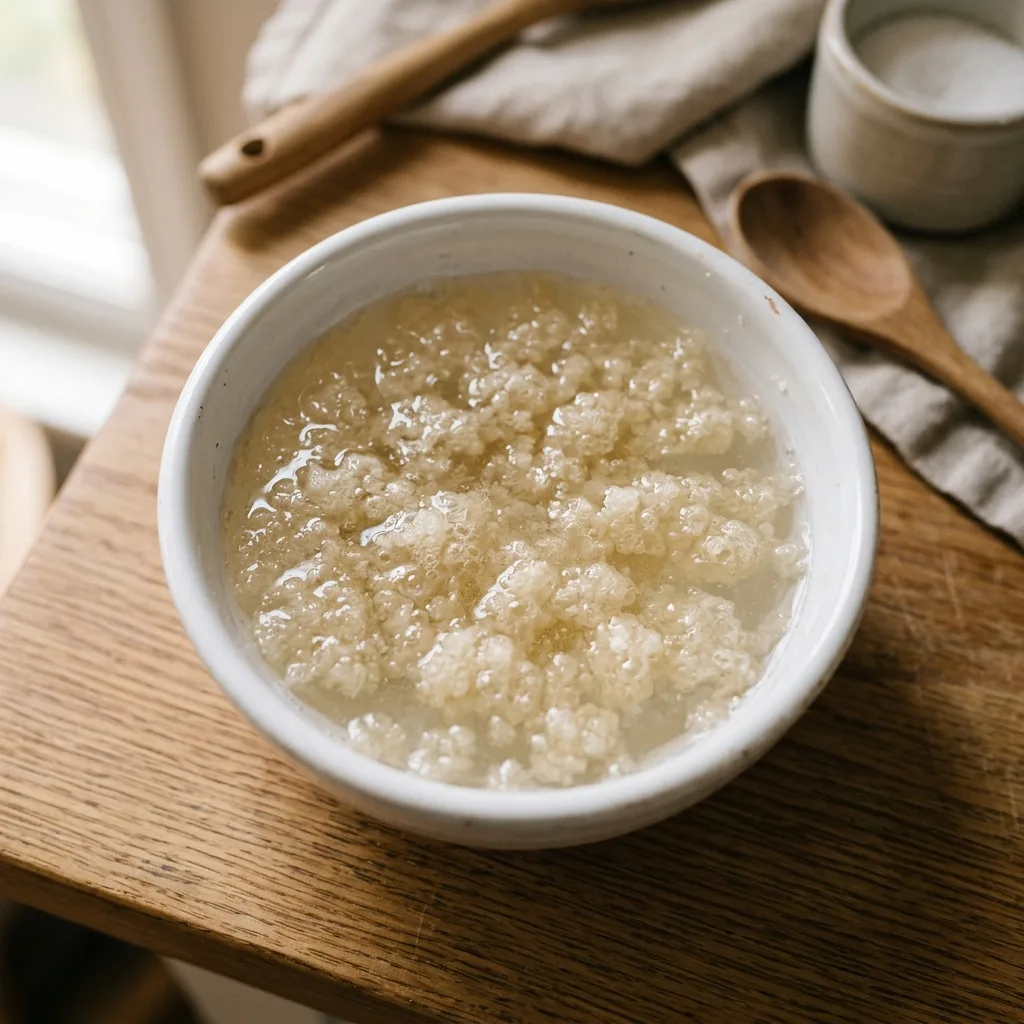 Blooming unflavored gelatin in cold water for Dr Gupta gelatin recipe for weight loss